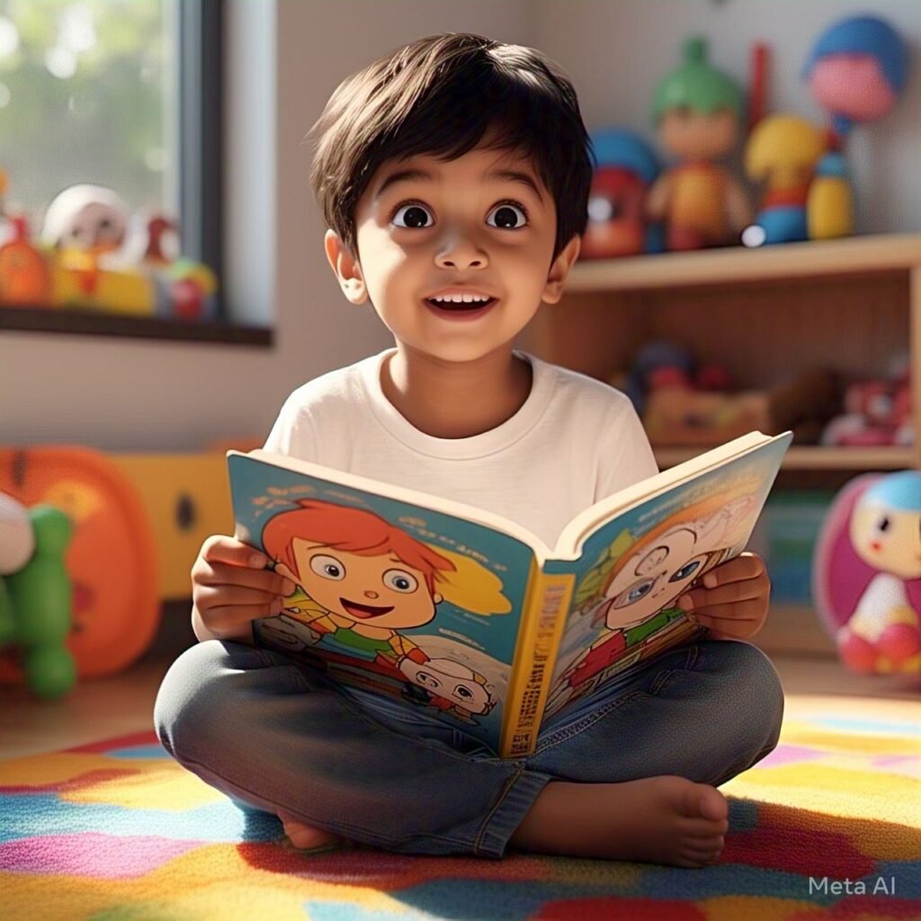 kid reading storybook